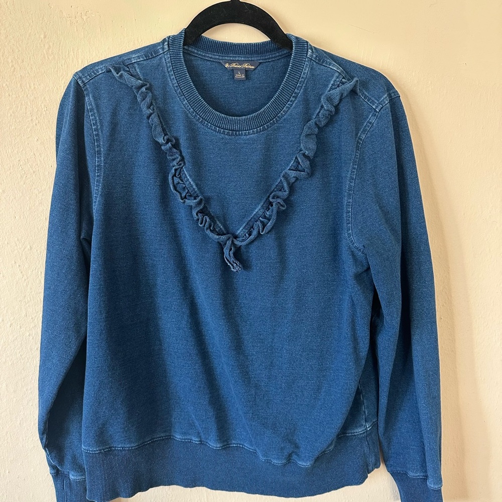 Brooks Brothers Indigo Ruffled Women's Sweater